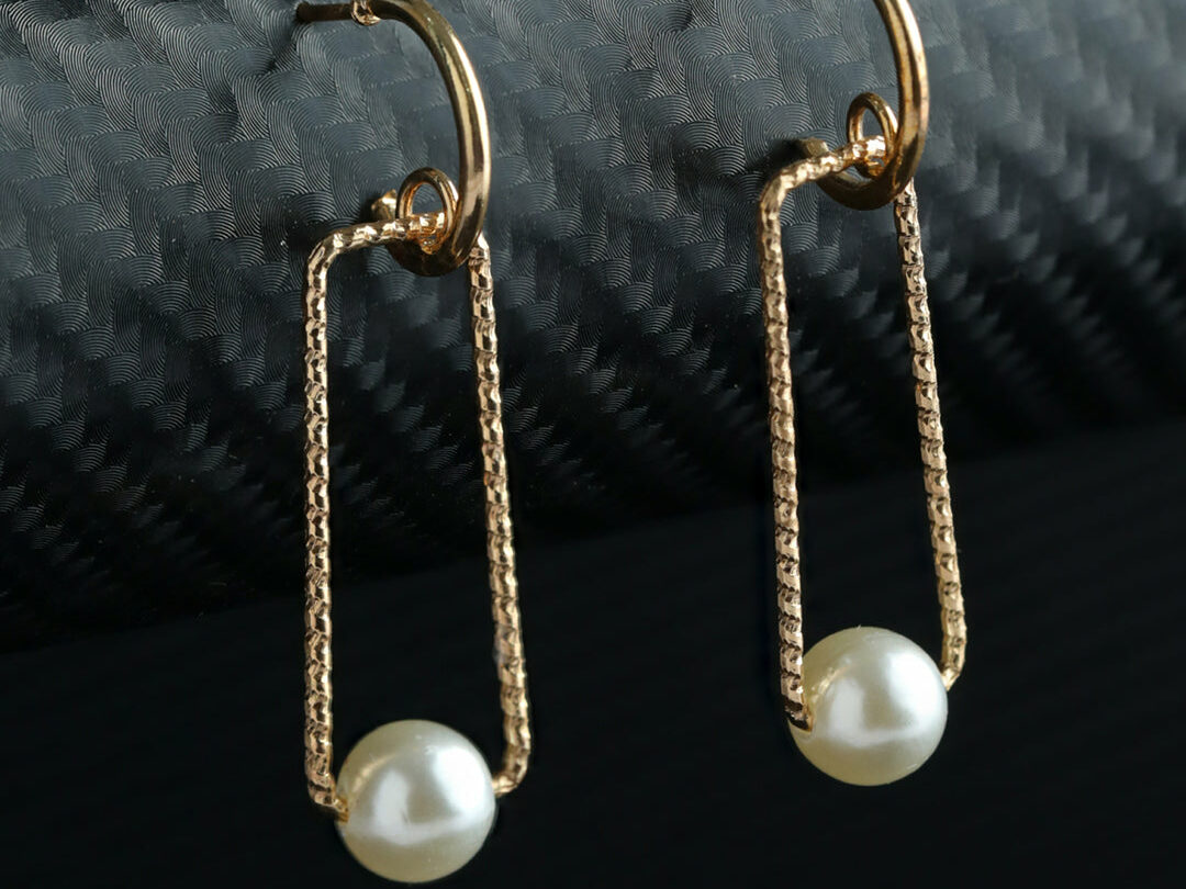 Prita Pearl Geometric Drop Earrings