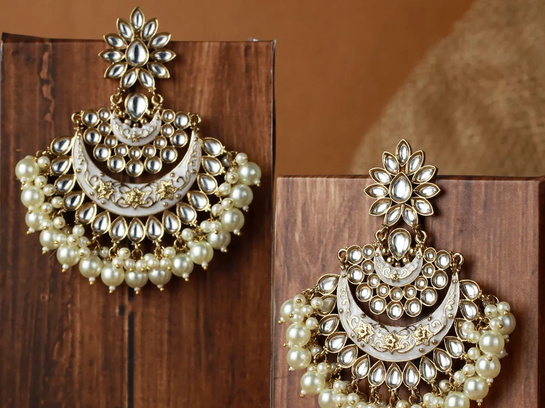 Gold-Plated Chandbali Earrings