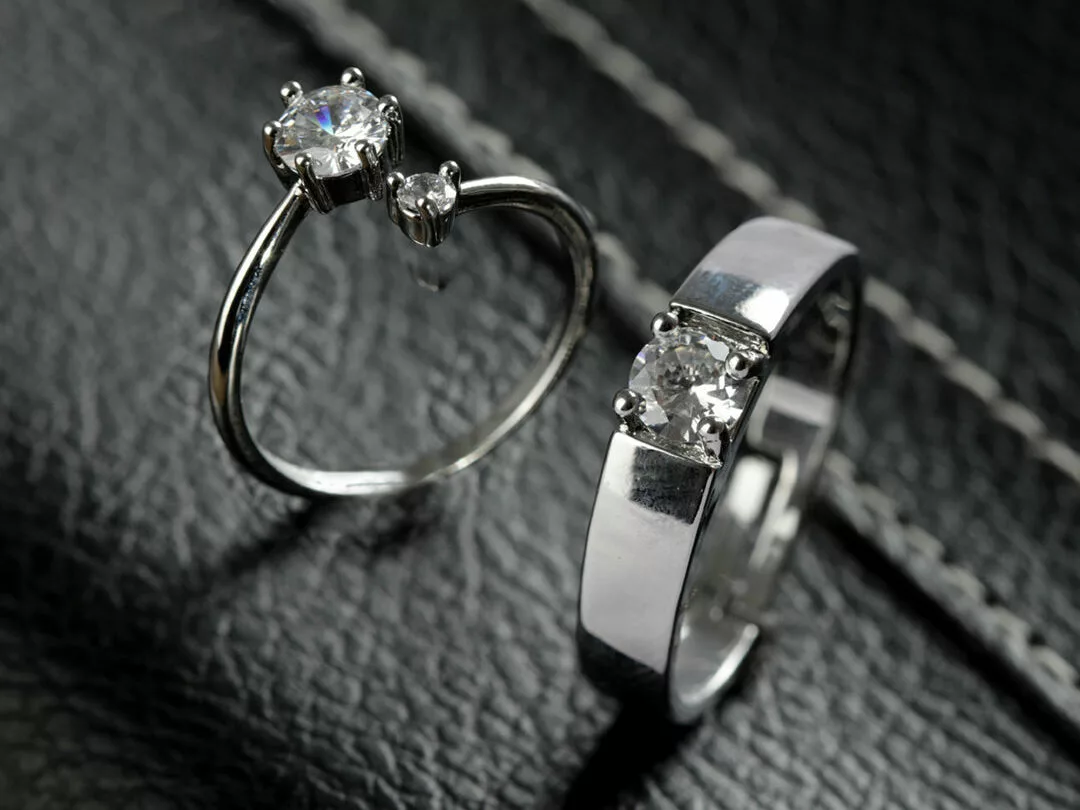 Silver-Plated Couple Rings