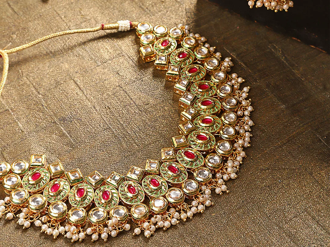 Kundan Ruby Jewellery Set