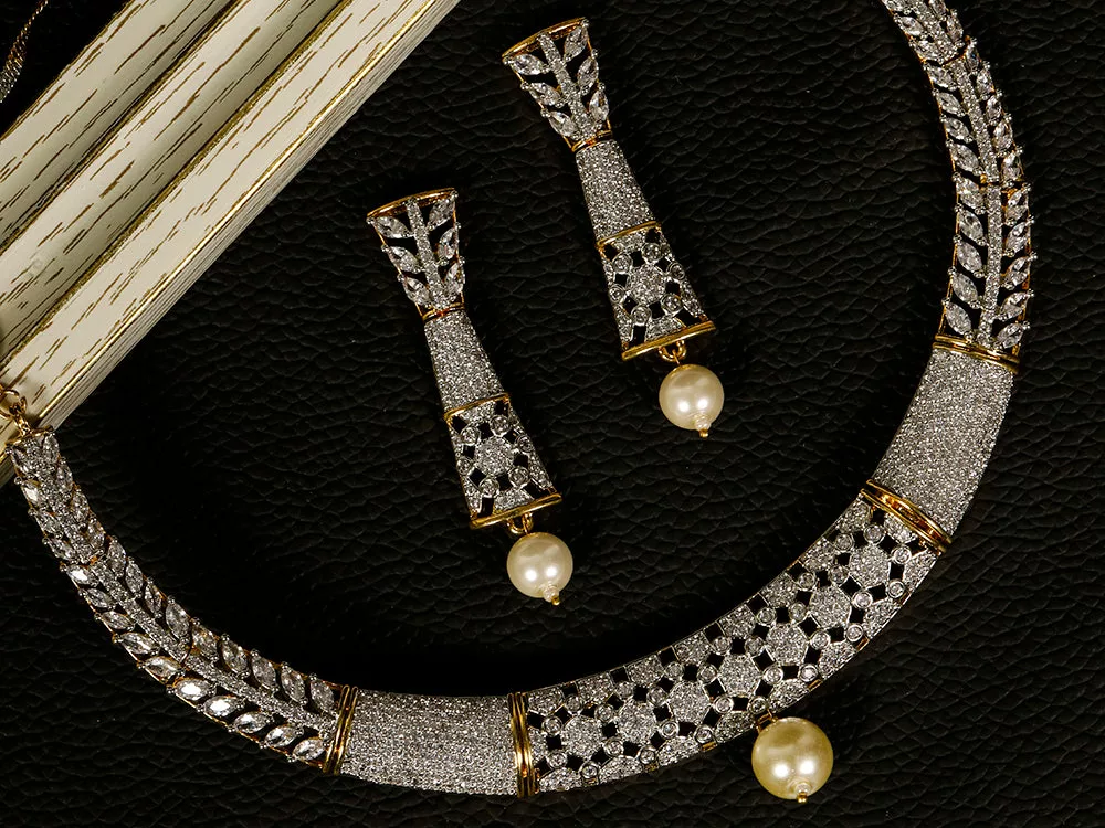 American Diamond Gold-Plated Jewellery Set